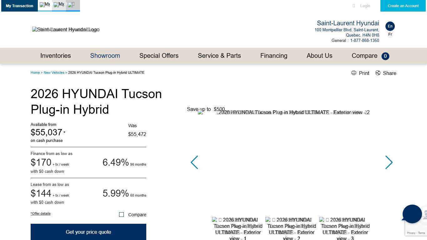 Saint-Laurent Hyundai The 2026 Hyundai Tucson plug-in hybrid ULTIMATE in Saint-Laurent